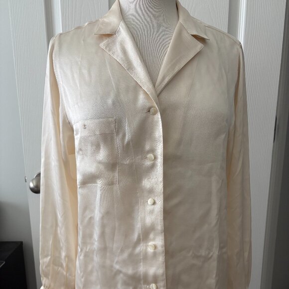 Vintage Ivory Silk Chanel Blouse - Picture 1 of 10
